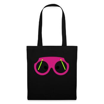 Lunettes Essuie-glace Lentille Yeux Geek Blague - Sac en tissu - noir - Devant