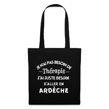 Ardèche, Ardèche humour, je suis Ardéchois - Sac en tissu - noir - Devant