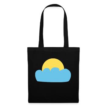 Sonne und Wolken - Stoffbeutel - Schwarz - Vorne