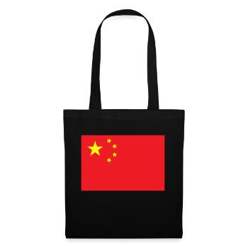 Drapeau Chine / China flag - Sac en tissu - noir - Devant