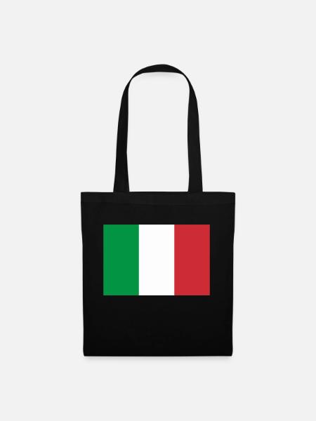 Flagge Italien / Italienische Flagge - Stoffbeutel - Schwarz