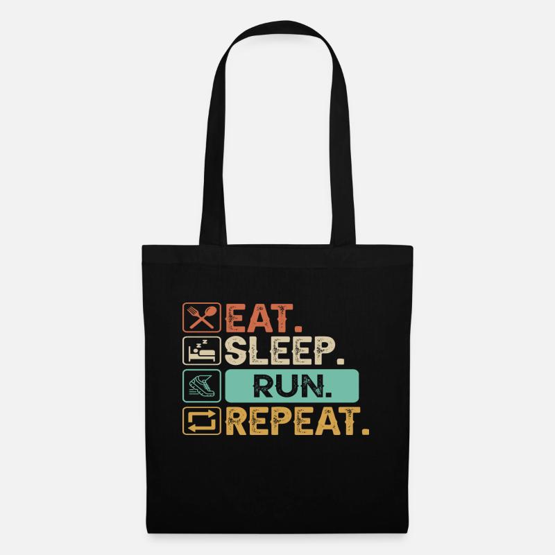 Eat Sleep Run Repeat - Stoffbeutel - Schwarz