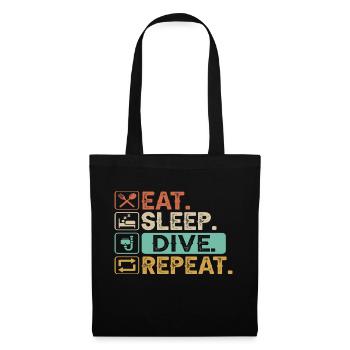 Eat Sleep Dive Repeat - Stoffbeutel - Schwarz - Vorne