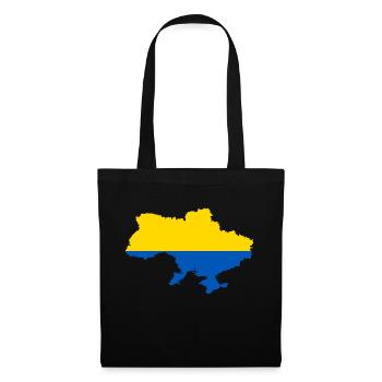 Ukraine Karte Landkarte Landesfarben in gelb blau - Stoffbeutel - Schwarz - Vorne