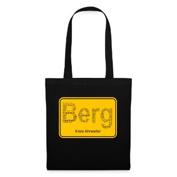 Gemeine Berg Ortsschild v2 - Stoffbeutel - Schwarz - Vorne