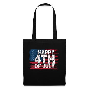 4 juillet - Jour de l’indépendance - Sac en tissu - noir - Devant