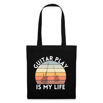 GITARRE SPIELEN IST MEIN LEBEN GITARRE - Stoffbeutel - Schwarz - Vorne
