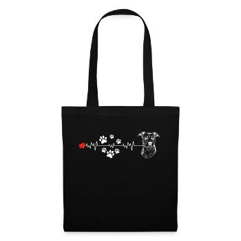 Staffordshire Terrier Heartbeat Lustige - Stoffbeutel - Schwarz - Vorne