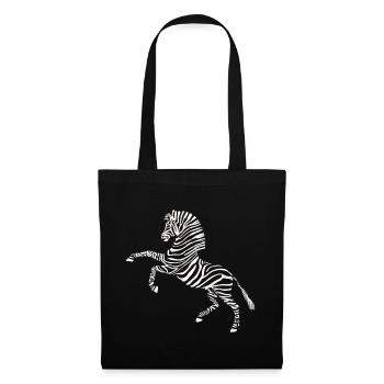 Zèbre sauvage - Sac en tissu - noir - Devant
