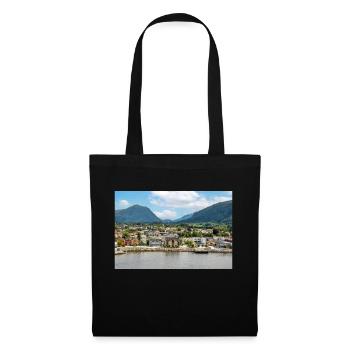 Nordfjordeid Panoramablick vom Hafen Norwegen - Stoffbeutel - Schwarz - Vorne