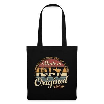 Vintage 1957 Vintage Retro Cadeau d’anniversaire - Sac en tissu - noir - Devant