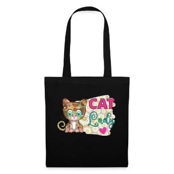 Cat Lady - Cute Brown Spotted Kitten Expression - Tote Bag - black - Front