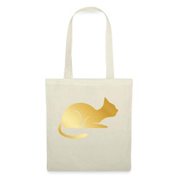 Minimalistische Goldkatze - Stoffbeutel - Natur - Vorne