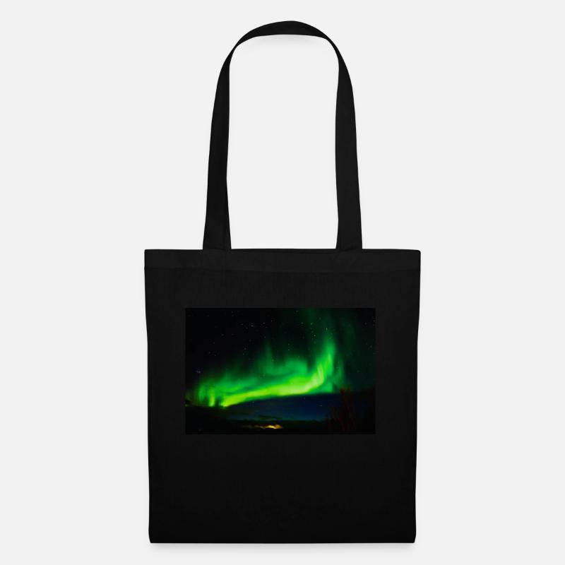 Verrückte Aurora Flare, schöne Nordlichter Crazy A - Stoffbeutel - Schwarz