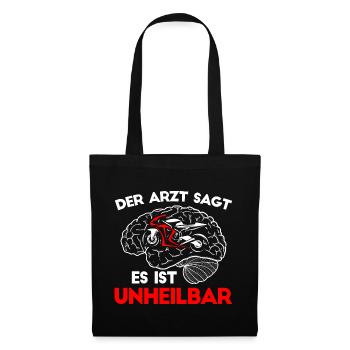 Motorrad fahren Supersport Biker Bike Bikerin - Stoffbeutel - Schwarz - Vorne