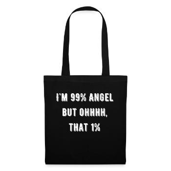 Je suis ange drôle en disant - Sac en tissu - noir - Devant