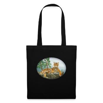 Tiger with offspring - small - cute - family - Tote Bag - black - Front