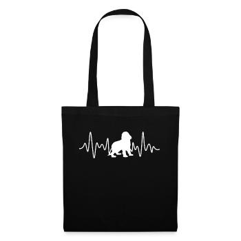 Cocker Spaniel Heartbeat - Sac en tissu - noir - Devant