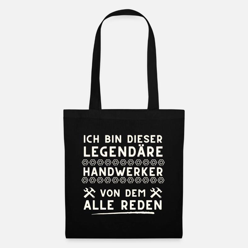 legendäre handwerker geschenk idee spruch - Stoffbeutel - Schwarz