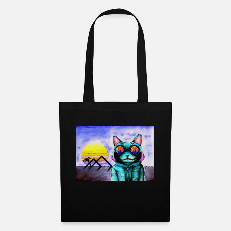 Cybercat - Stoffbeutel - Schwarz