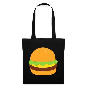 Burger, fast food, essen, kochen - Stoffbeutel - Schwarz - Vorne