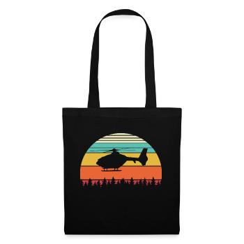 Hélicoptère Hélicoptère RétroPilote - Sac en tissu - noir - Devant