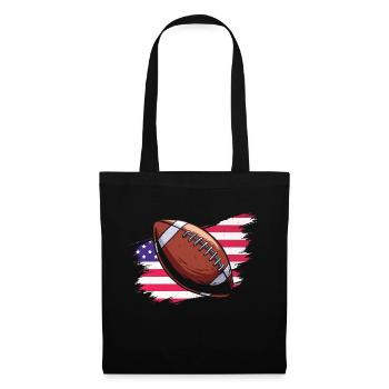 Football patriotique Drapeau américain - Sac en tissu - noir - Devant