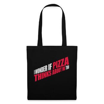 pizza thinks about me - Tote Bag - black - Front