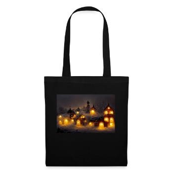 Village de Noël - Sac en tissu - noir - Devant