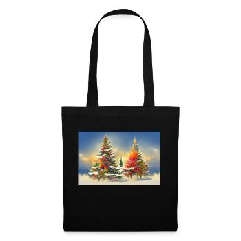 Arbres de Noël artistiques - Sac en tissu - noir - Devant
