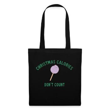 Christmas calories don't count - Sac en tissu - noir - Devant