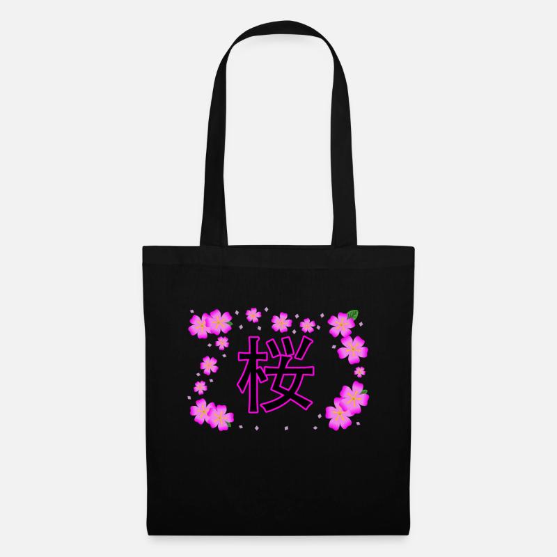 Sakura Kanji - Stoffbeutel - Schwarz
