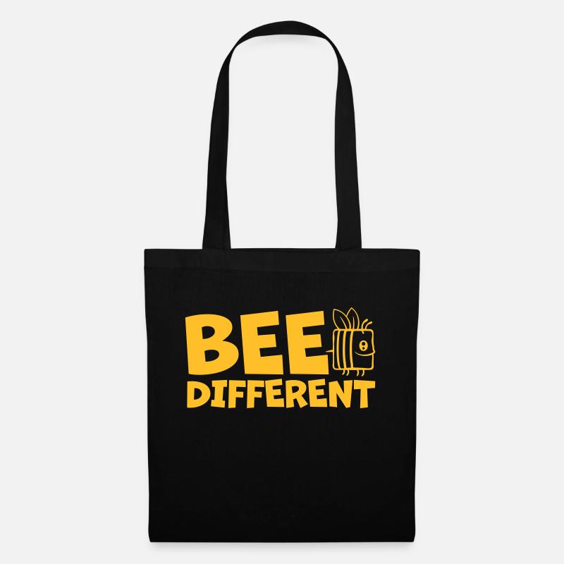 bee different Spruch Zitat - Stoffbeutel - Schwarz