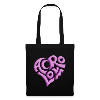 Love Acro 3D Herz in pink von Realtai - Stoffbeutel - Schwarz - Vorne