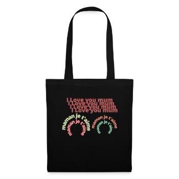 maman je t'aime - Sac en tissu - noir - Devant