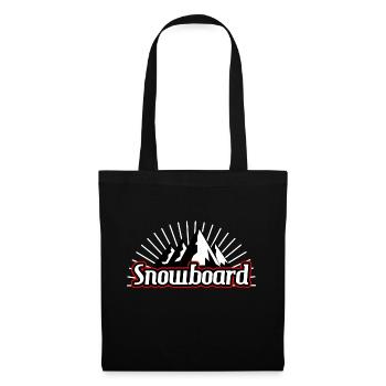 Snowboard Logo Berge Retro - Stoffbeutel - Schwarz - Vorne