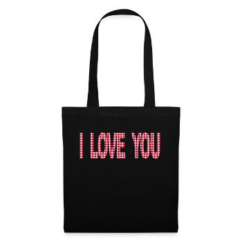 Je t'aime - Sac en tissu - noir - Devant