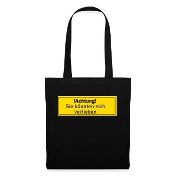 verlieben verliebt liebe Geschenk Geschenkidee - Stoffbeutel - Schwarz - Vorne
