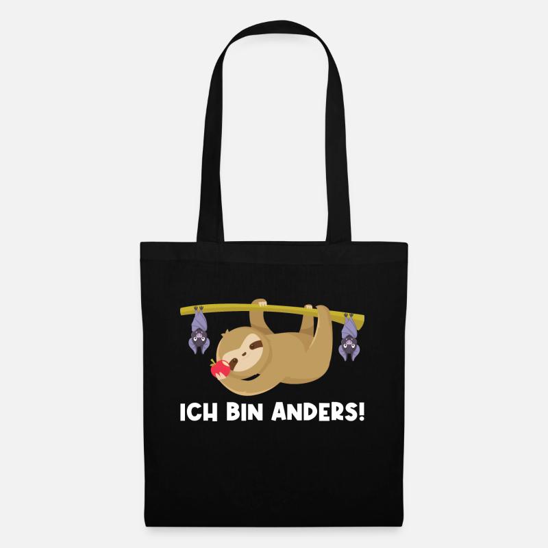 Faultier Fledermaus Faultiere Geschenk - Stoffbeutel - Schwarz
