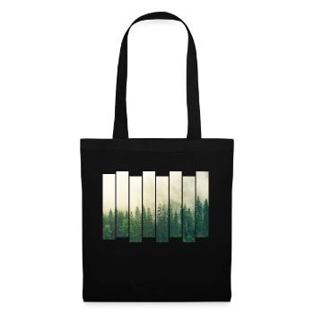 Conception de carreaux de la Forêt-Noire Arbre forestier de conifères moderne - Sac en tissu - noir - Devant