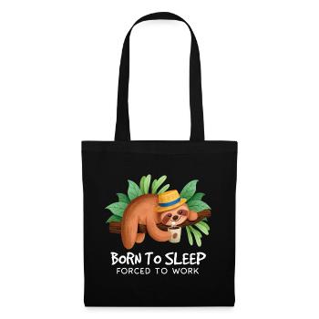 Dormeur sur une branche : Né pour dormir - Sac en tissu - noir - Devant