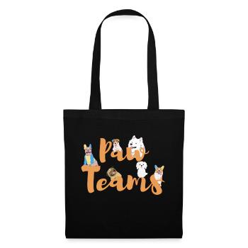 Paw teams, Funny dogs art, dogs lover - Stoffbeutel - Schwarz - Vorne