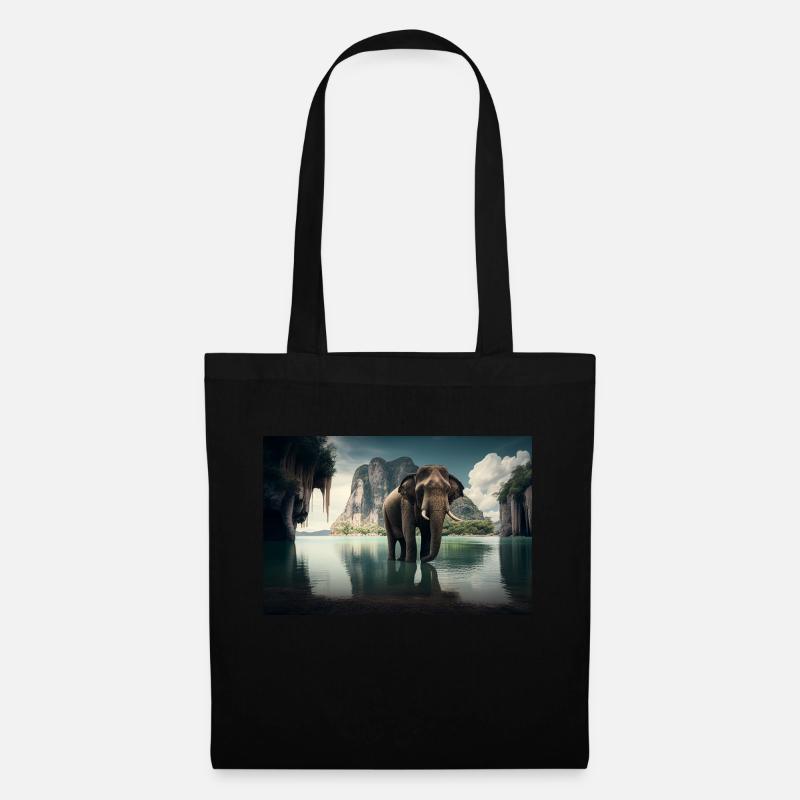 Thailand Elephant Reise Tempel Bangkok Geschenk - Stoffbeutel - Schwarz