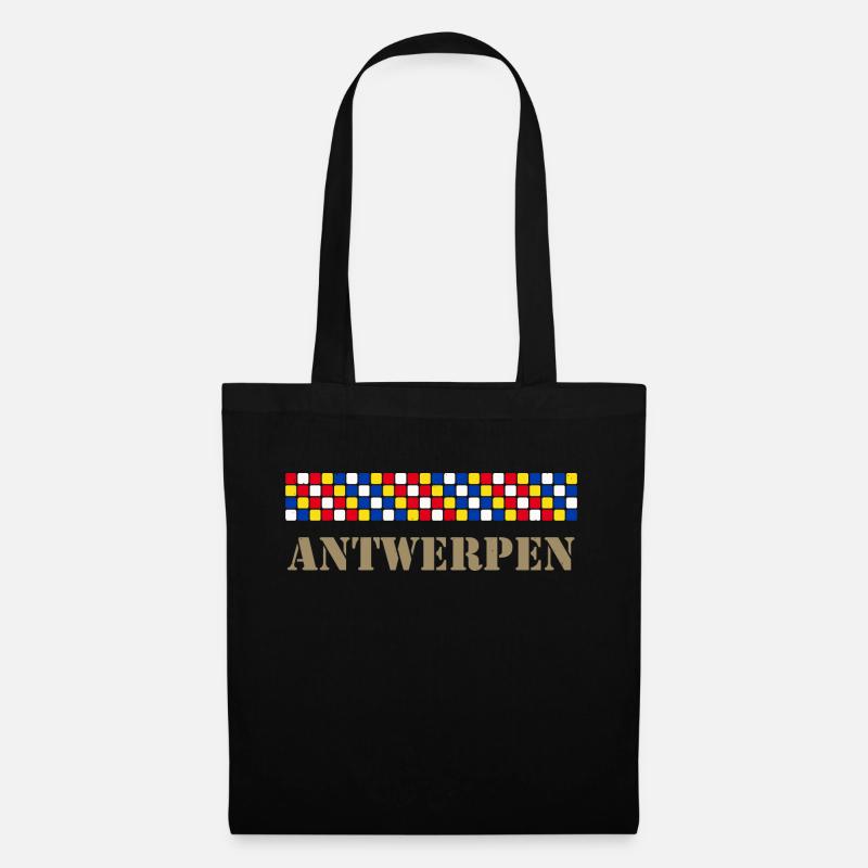 Antwerpen - Stoffbeutel - Schwarz