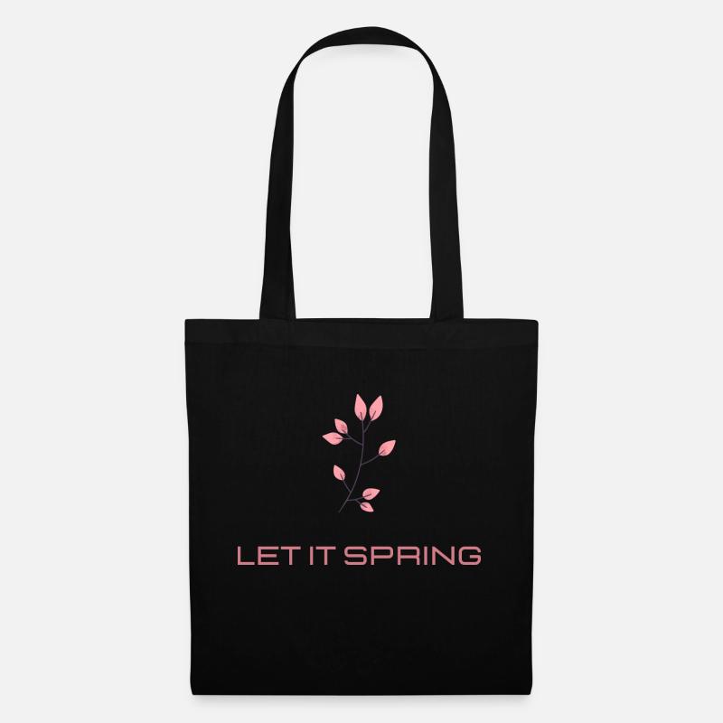 LET IT SPRING (Frühling) - Stoffbeutel - Schwarz