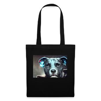 Sci-Fi Pitbull - Stoffbeutel - Schwarz - Vorne