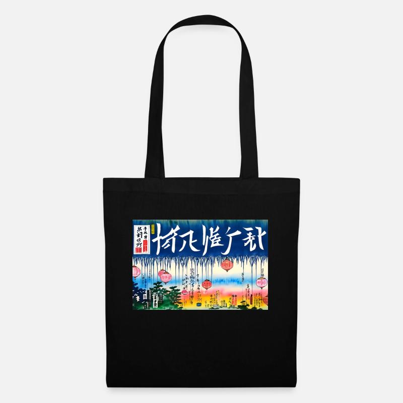 Japanische Kunst - Stoffbeutel - Schwarz