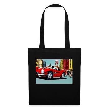 Retro sports car red 1960s - Tote Bag - black - Front