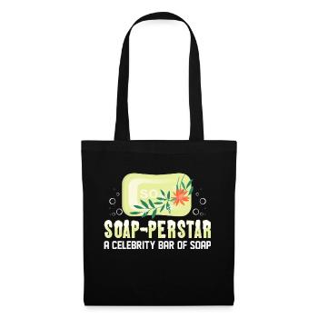 Soap-perstar - Une barre de savon de célébrité - Sac en tissu - noir - Devant