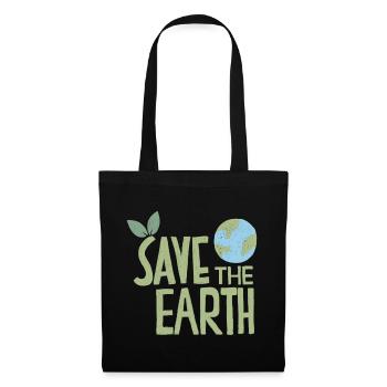 Save The Earth Nachhaltig Klimawandel - Stoffbeutel - Schwarz - Vorne